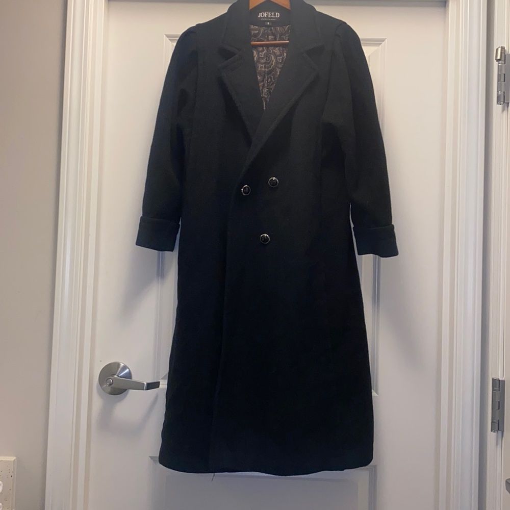 Vintage wool blend trench coat double breasted oversized jacket